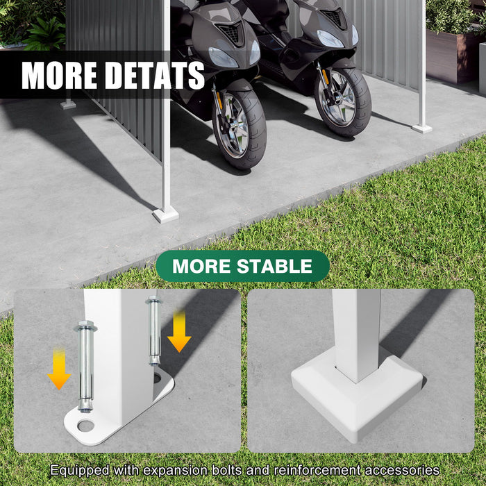 Outdoor Pergola, Bike Storage Shed, Grill Gazebo For Patio - Gray