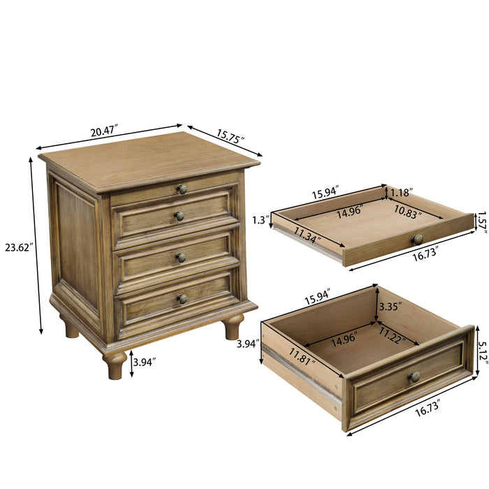 Nightstands With 4 Drawer, Storage End Table With Hidden Pull Out Shelf