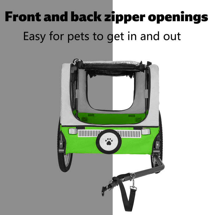 Large Folding Bike Trailer For Dogs - Green