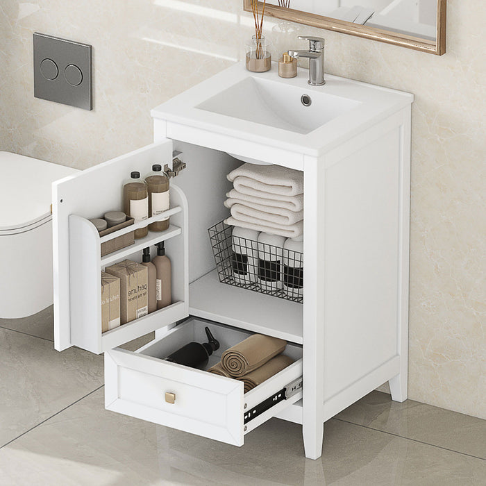 Bathroom Vanity With Sink, Soft Closing Cabinet Door, Storage Rack And Drawer