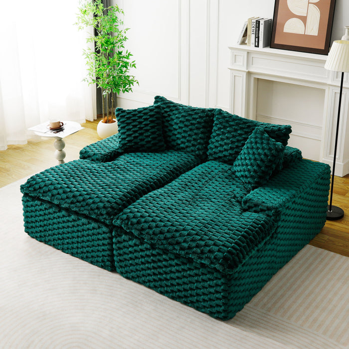 Double Chaise Lounge With Full Compressed Sponge