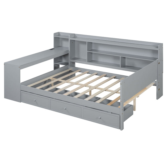 Daybed With 3 Drawers USB Ports And Desk