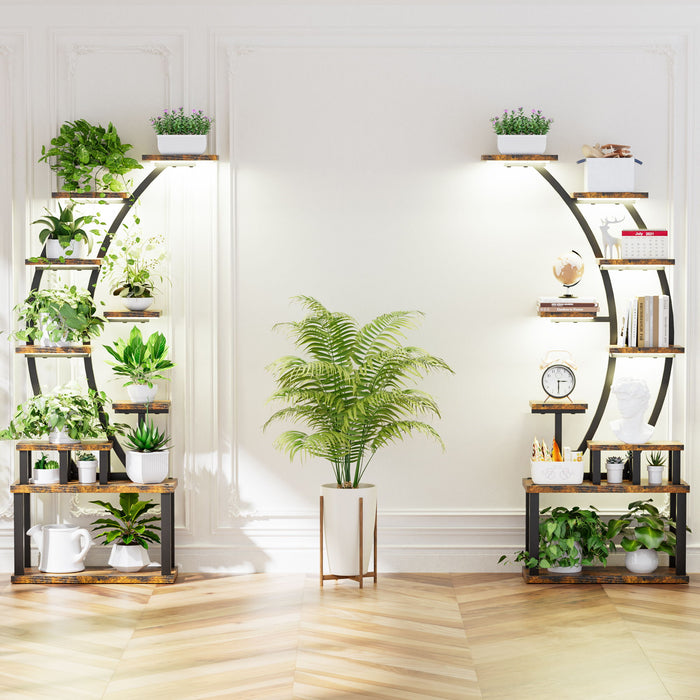 9 Tiered Indoor Plant Stand With 5 Adjustable Grow Lights
