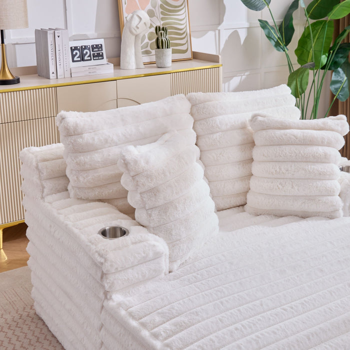 Oversized Chaise Lounge Chair Indoor With Pillows For Living Room