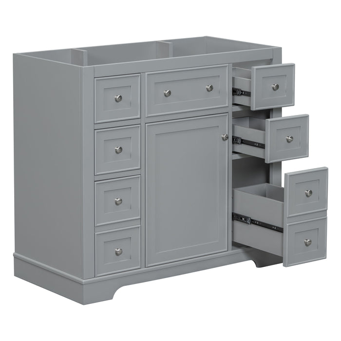 Modern Bathroom Vanity Base Only With 1 Cabinet And 6 Drawers