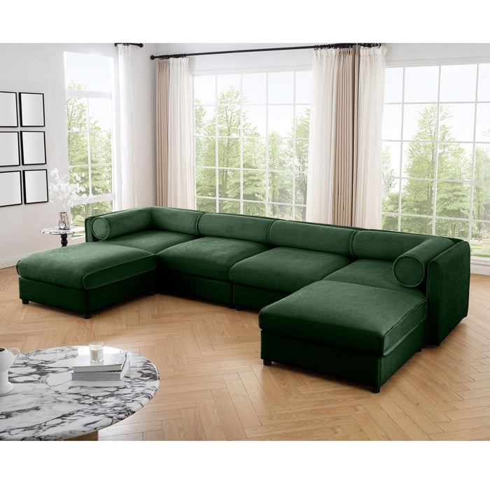 Contemporary Elegant White Chenille Sofa With Storage And Ottoman