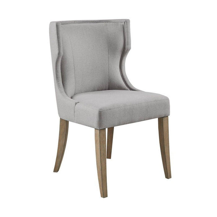 Upholstered Wingback Dining Chair - Light Gray