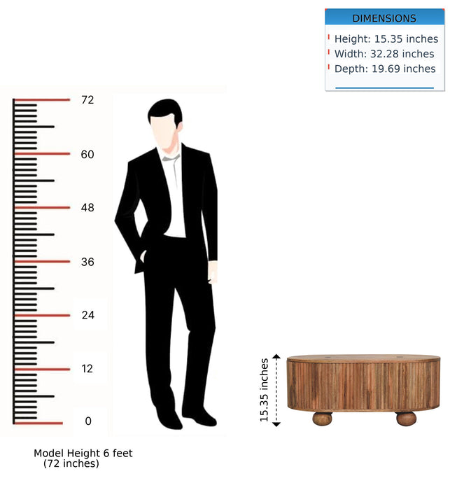 Soba - Ball Lid Up Coffee Table - Oak