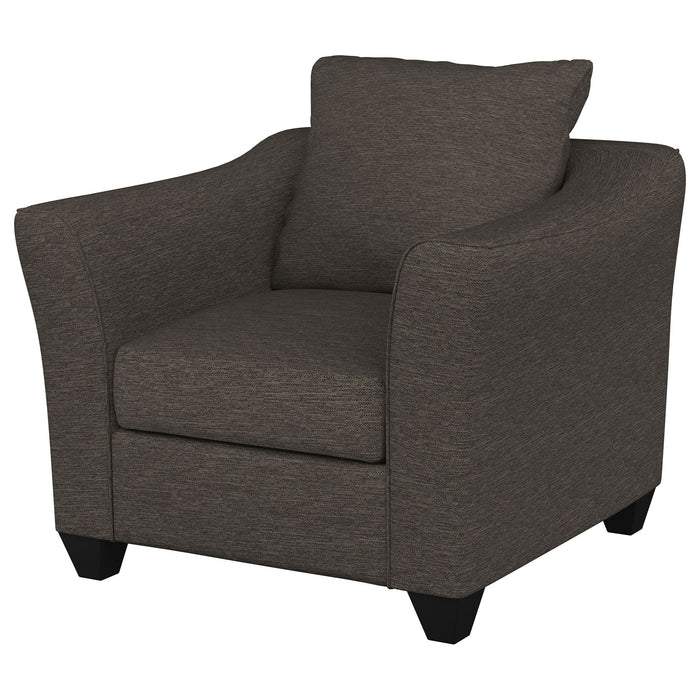 Paige - Flared Arm Chair - Charcoal Gray