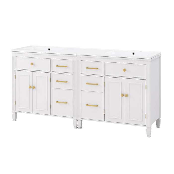 2 Piece Freestanding Bathroom Vanity Set With Sink Top, Reversible Dual Layout
