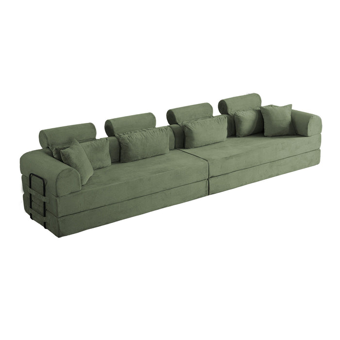Modern L-Shape Modular Sectional Sofa, Compressed Design