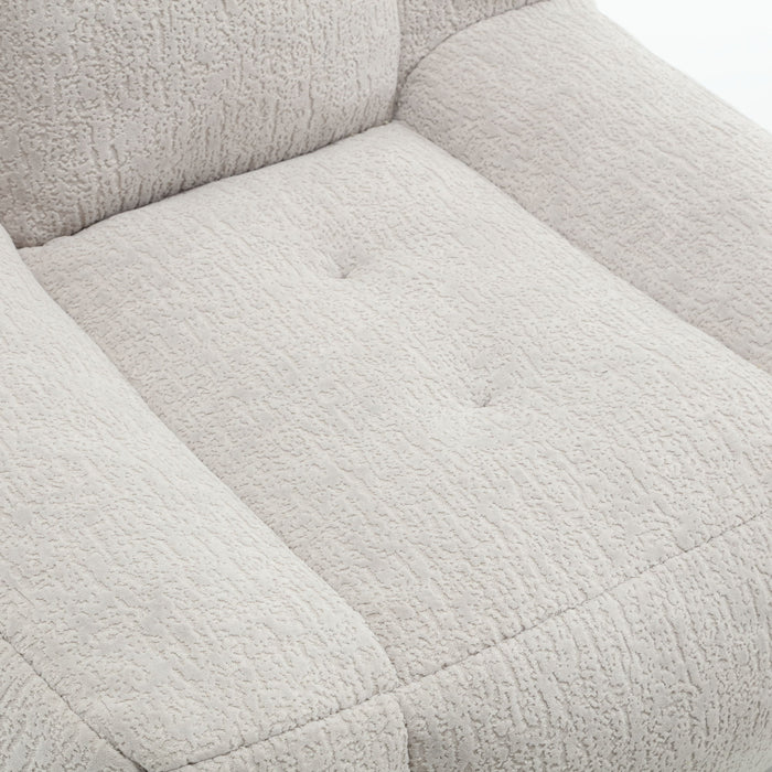 Modern Indoor Fluffy Bean Bag Chair With Memory Foam And Ottoman, Super Soft
