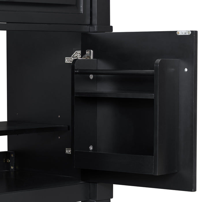 Modern Bathroom Vanity With Sink, Freestanding Cabinet With Flip Drawer & Adjustable Shelf