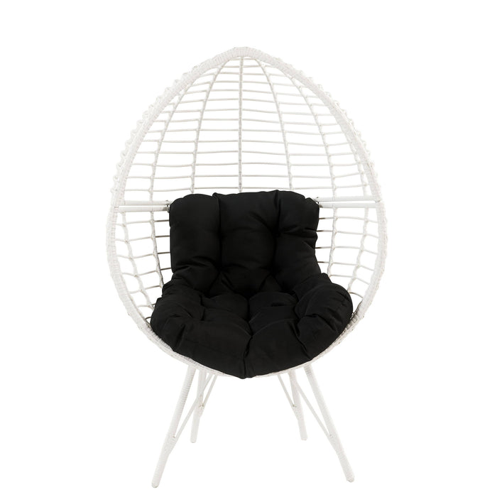 Galzed - Patio Lounge Chair - Black / White