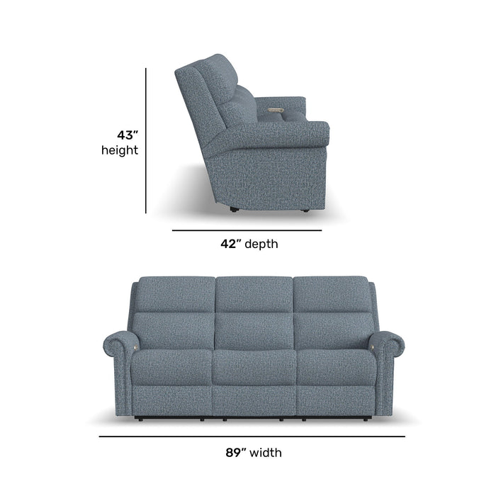 Bernard - Power Reclining Sofa With Console, Power Headrest, & Lumbar