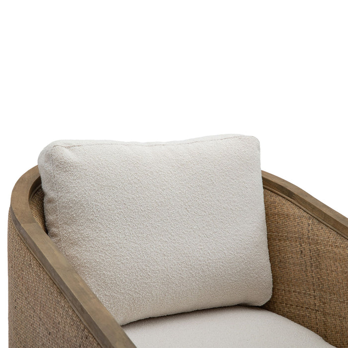 Barrel, Comfy Round Accent Sofa Chair With 360 Degree Swivel, Leisure Arm