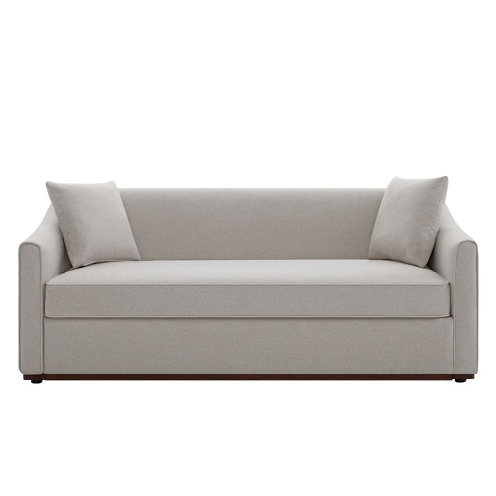 3 Seater Sofa With Wrap Around Armrests And Throw Pillows