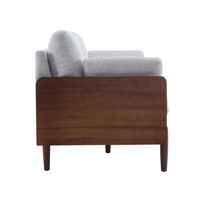 Mid Century Moderne Sofa With Wood Sides