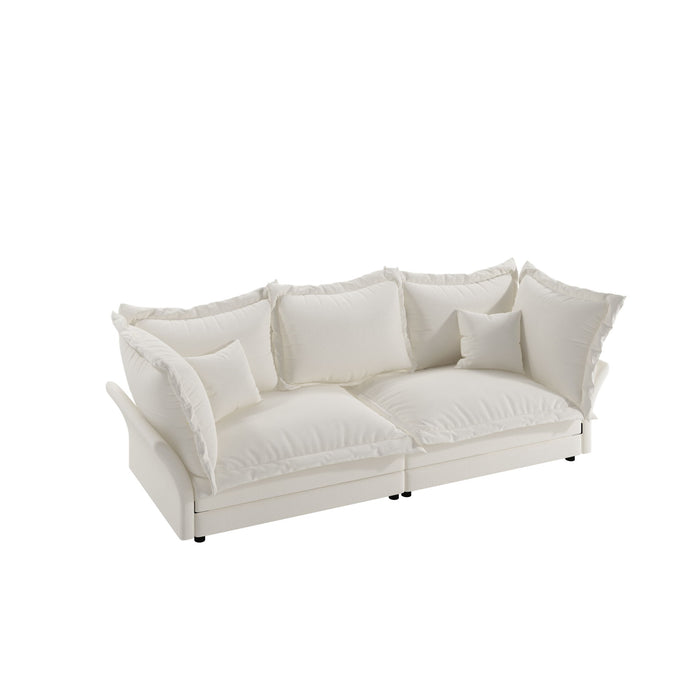 Modern Comfy Upholstered Sofa Cloud Couch, Deep Seat Couches With Multiple Large Soft Pillows