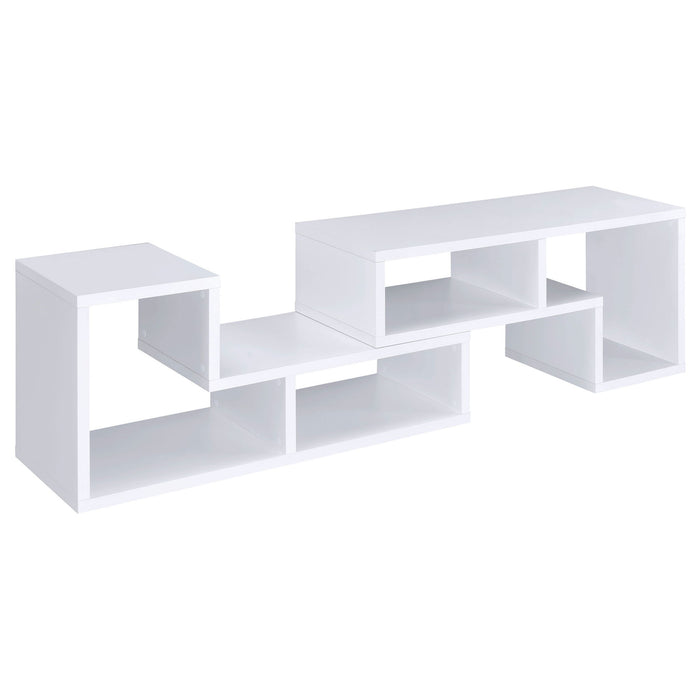 Convertable L-Shaped Bookcase With Open Shelves - White
