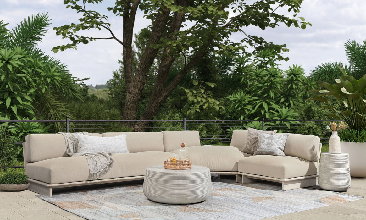 Livia - Teak 3 Piece Outdoor Sectional - Taupe