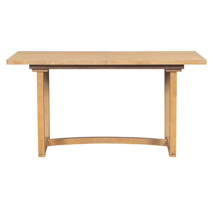 Rectangular Extendable Dining Table Set With 6 Upholstered Chairs
