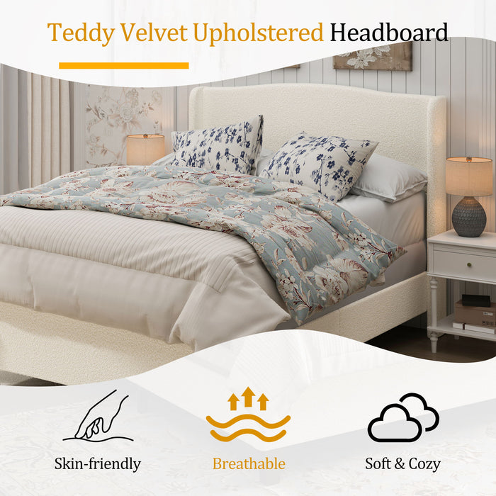 Platform Bed Frame With Tall Headboard And High Footboard
