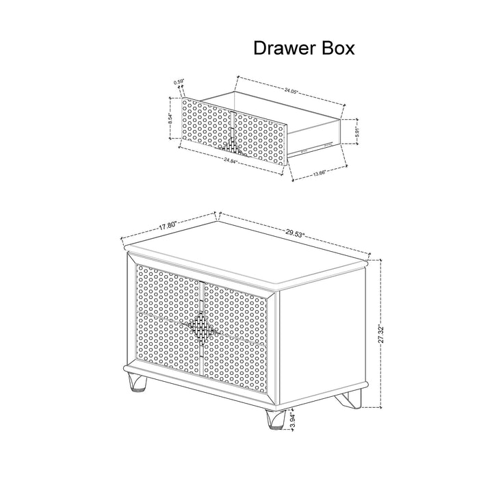 Uriuni - Nightstand - Gold / White