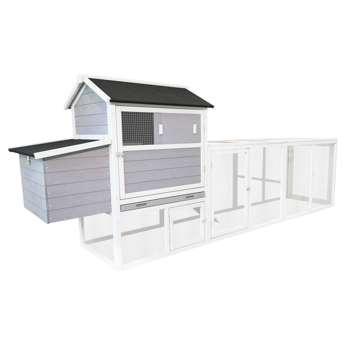Large Outdoor Hen House With Run And Nesting Box Poultry Cage