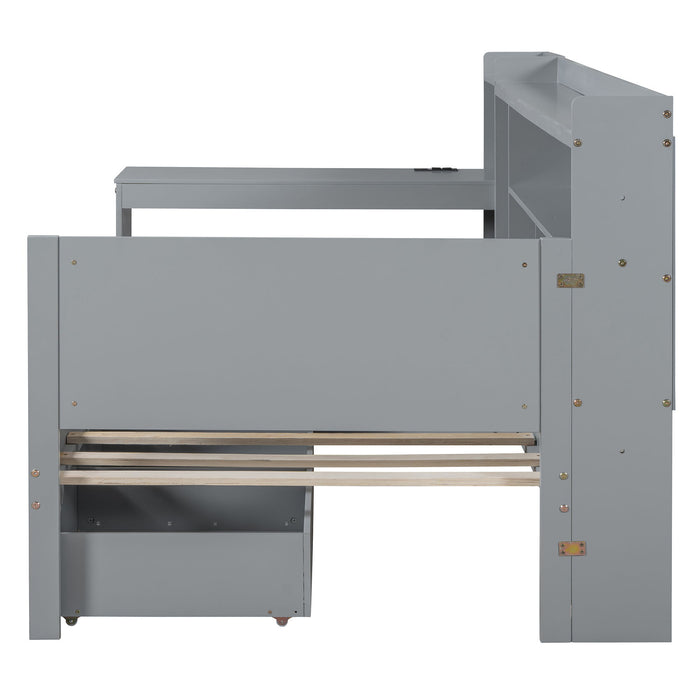 Daybed With 3 Drawers USB Ports And Desk