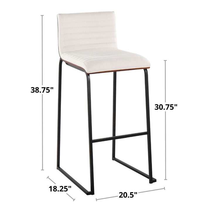 Mason Mara - Contemporary Versatile Desig Fixed Height Barstool (Set of 2)
