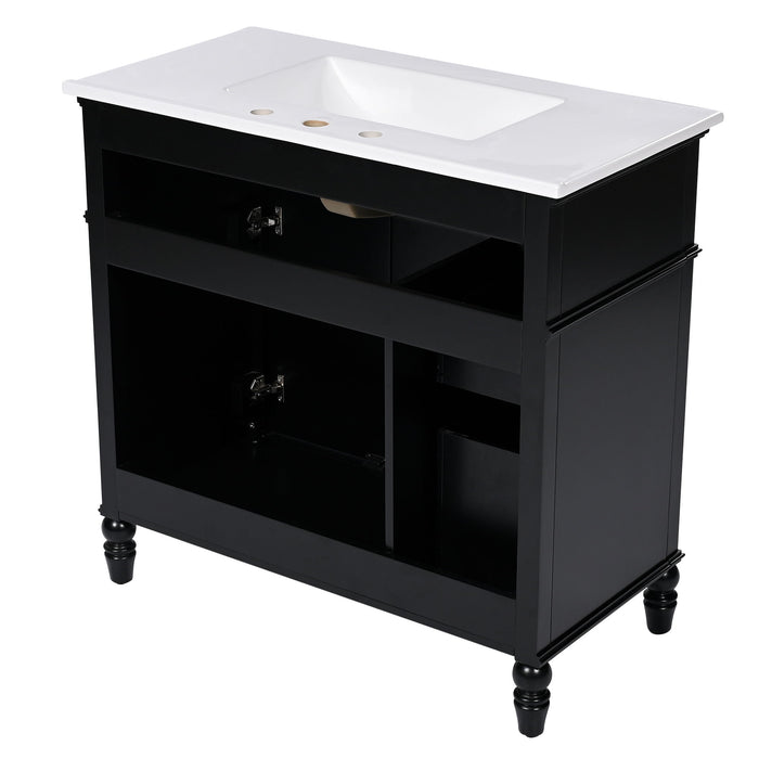 Bathroom Vanity With Sink, Freestanding Cabinet & Drawers