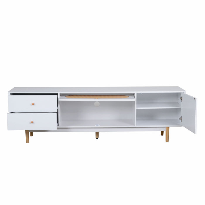 70" TV Stand With Drawers - White