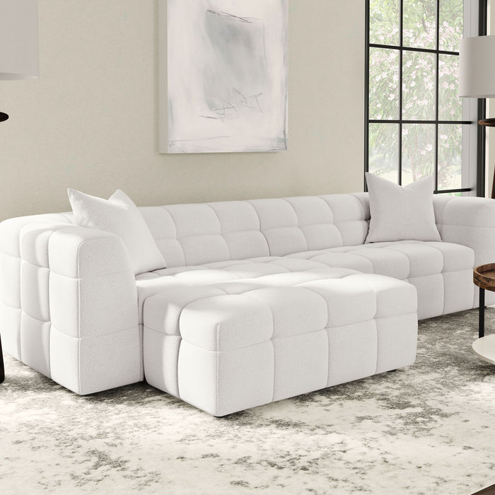 Sooke - Rectangular Ottoman - Off White