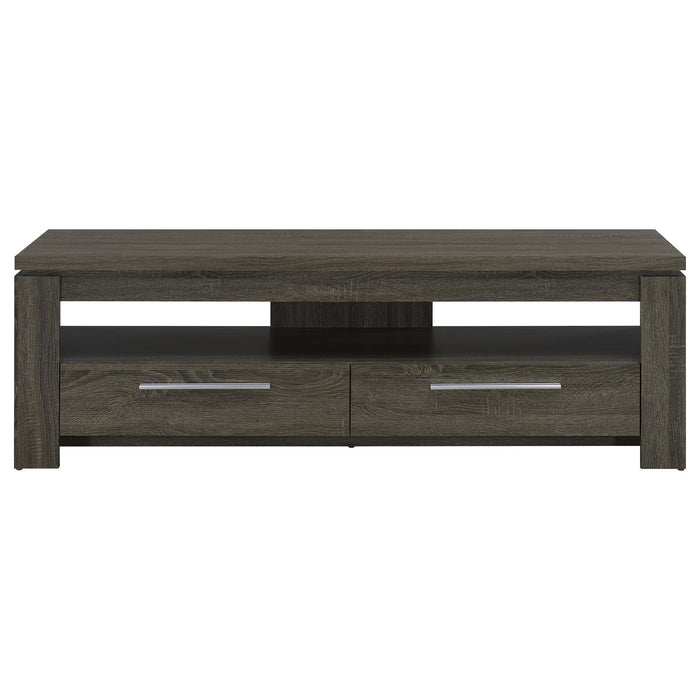 2 Drawer TV Console With Floating Top - Gray