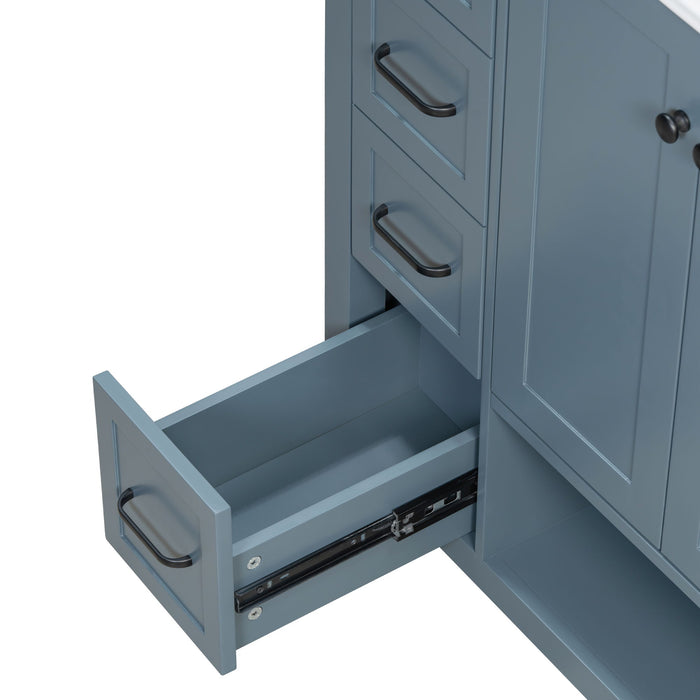 Bathroom Vanity With Sink Top, Bathroom Vanity Cabinet With 2 Doors And 2 Drawers, Open Shelf