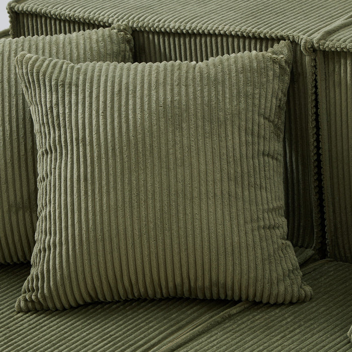 U-Shaped Sectional Sofa With RGB LED Light Strip And 6 Pillows