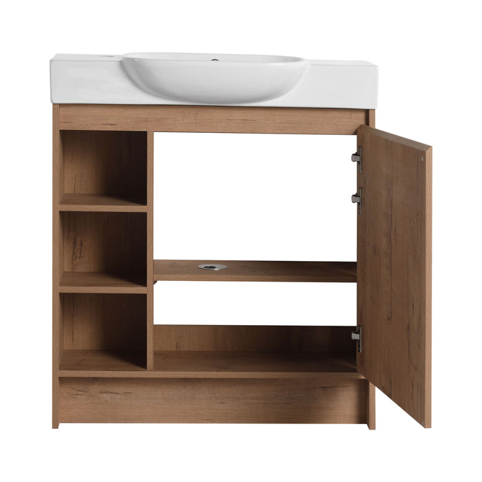 Sleek Design Freestanding Bathroom Vanity With Sink, Soft Close Door