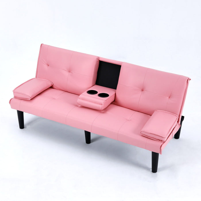 Sofa Bed With Foldable Design And Cup Holder