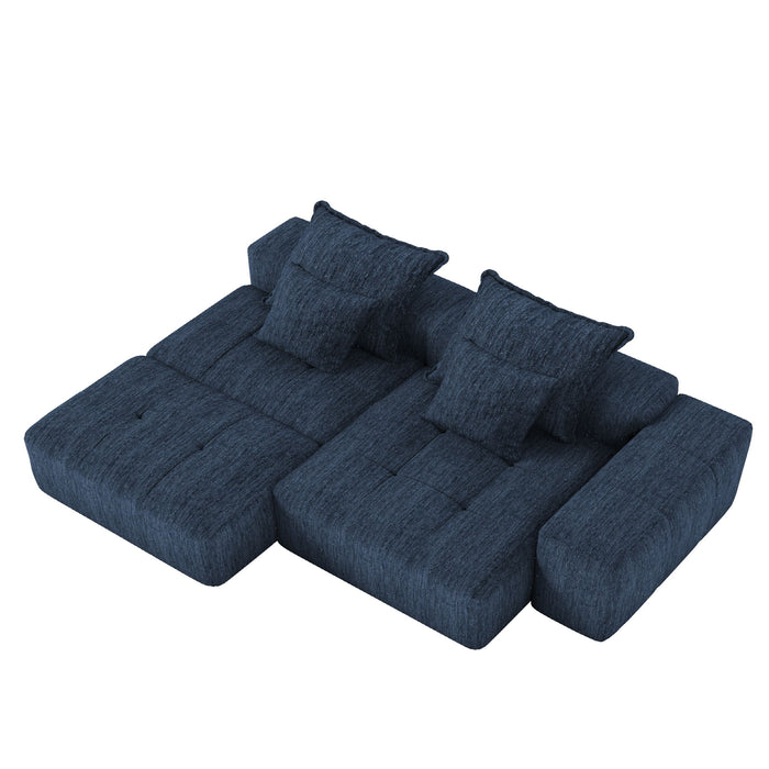 Modern Oversized Diy Combination Modular Sectional Sofa & Pillows