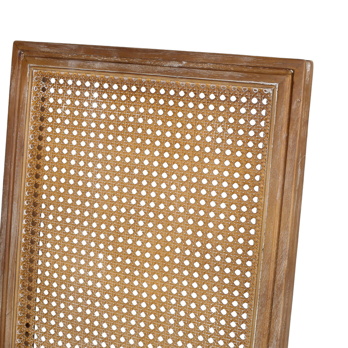 Upholstered Dining Chair With Cane Backrest