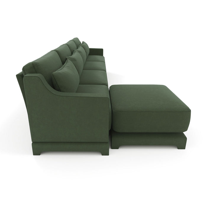 Stylish Sofa With Ottoman And Lumbar Pillows, Ergonomic Design