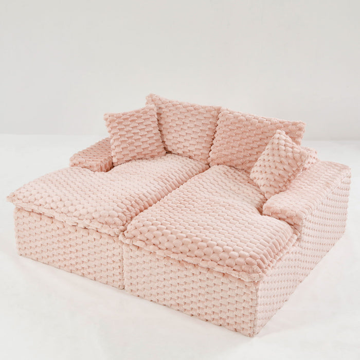 Double Chaise Lounge With Full Compressed Sponge