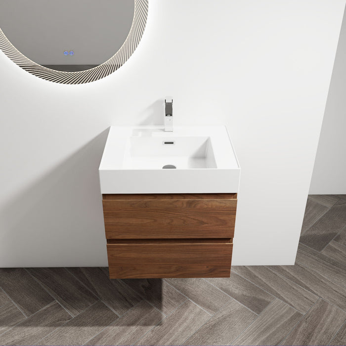 Wall Mounted Bathroom Vanity And Sink, 2 Soft Close Drawers