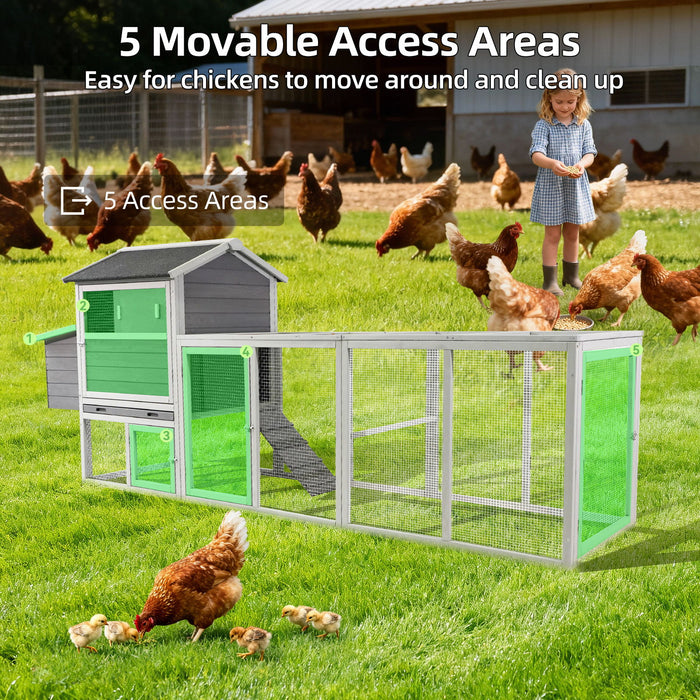 Large Outdoor Hen House With Run And Nesting Box Poultry Cage