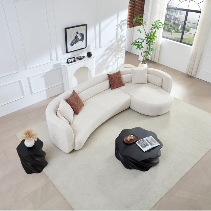 Curved Sectional Sofa, L - Shape Modular Chaise