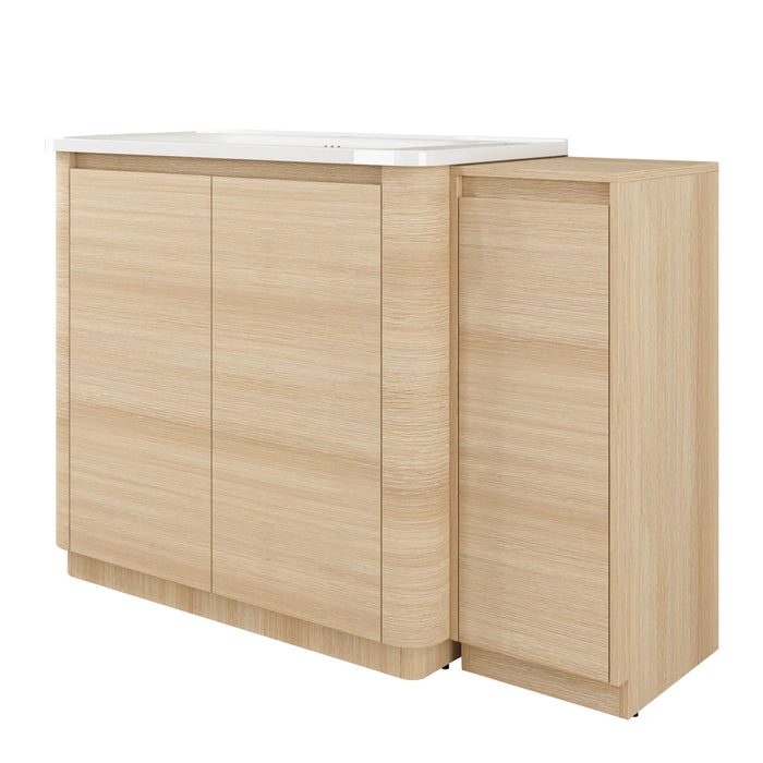 Freestanding Bathroom Vanity With Sink, 1 Small Storage Cabinet, Soft Close Door