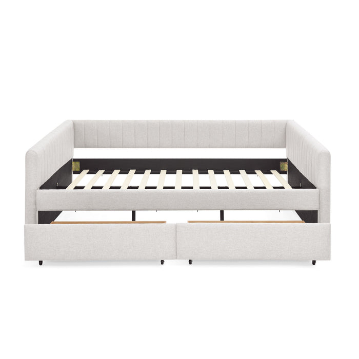 Upholstered Queen Daybed With 2 Drawers