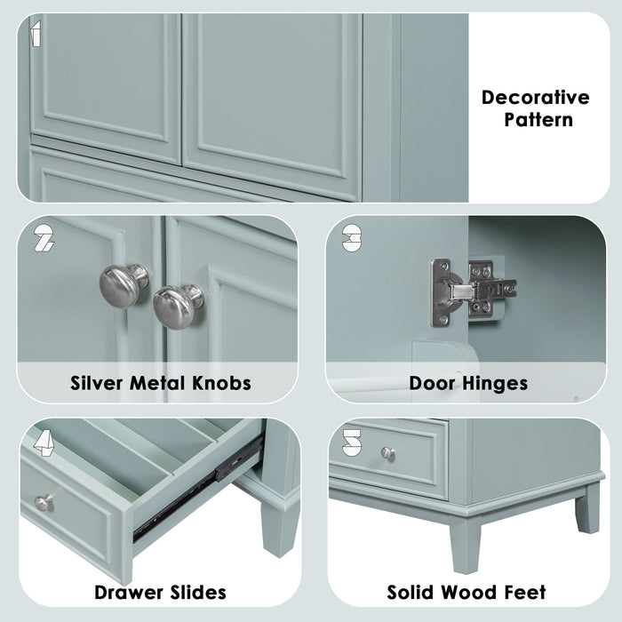 Modern Bathroom Vanity With Sink Combo, Multi Functional Cabinet With Doors And Drawer