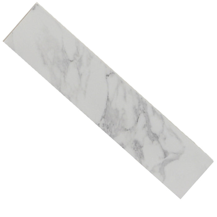 Engineered Marble Stone Bathroom Sink Side Splash - Bianco Carrara Wenato